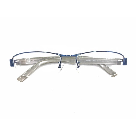 Gucci GG 9591J B9G Titanium Navy Blue Gray Half Rim Eyeglasses Frames 54-17 134 - Picture 12 of 12